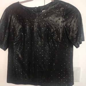Milly size 2 black leather top